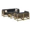 Image de Salon de jardin modulable vidaxl bois massif 6 pieces 70 x 63.5 cm