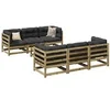 Image de Salon de jardin modulable bois massif bois 7 pieces 70.0 x 70 x 67
