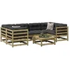 Image de Salon de jardin modulable vidaxl bois massif 7 pieces 70 x 70 x 67 cm 2 personnes