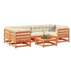 Image de Salon de jardin 7 pcs avec coussins cire marron bois pin massif 3299313
