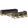 Image de Salon de jardin modulable bois massif 8 pieces 70 x 70 x 67 cm 2 personnes