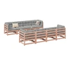 Image de Salon de jardin modulable 9 pieces bois massif 70 x 70 x 67 cm 9 personnes