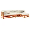 Image de Salon de jardin modulable bois massif marron 5 pieces x 70 x 67 5 personnes