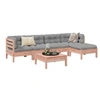 Image de Salon de jardin modulable bois marron 6 pieces 63.0 x 63 x 62 6 personnes