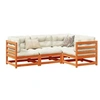 Image de Salon de jardin 4 pcs avec coussins cire marron bois pin massif 3299413