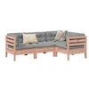Image de Salon de jardin modulable bois massif marron 4 pieces x 63 x 62.5