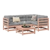 Image de Salon de jardin modulable bois 5 personnes marron 70 x 70 x 67 cm 5 pieces