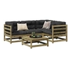 Image de Salon de jardin modulable vidaxl bois massif 5 pieces 70 x 70 x 67 cm 2 personnes