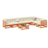 Image de Salon de jardin modulable bois massif marron 8 pieces x 70 x 67 8 personnes