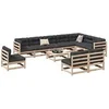 Image de Salon de jardin modulable Bois massif marron 11 pieces x 70 x 67 11 personnes