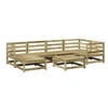 Image de Salon de jardin modulable vidaxl bois massif 7 pieces 70 x 70 x 67 cm 2 personnes