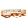 Image de Salon de jardin 7 pcs avec coussins cire marron bois pin massif 3299535