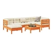 Image de Salon de jardin modulable bois massif marron 7 pieces x 63 x 62.5 7 personnes