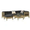 Image de Salon de jardin modulable bois massif 8 personnes 7 pieces
