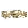 Image de Salon de jardin modulable Vidaxl bois massif bois 8 pieces x 70 x 67 8 personnes