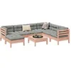 Image de Salon de jardin modulable bois marron 8 pieces x 63 x 62.5 8 personnes