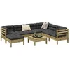 Image de Salon de jardin modulable Vidaxl bois massif gris 8 pieces x 63 x 62.5 7 personnes