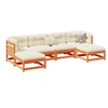 Image de Salon de jardin modulable bois massif beige 6 pieces x 70 x 67 6 personnes