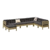 Image de Salon de jardin modulable bois massif gris 8 pieces x 63 x 62.5 8 personnes