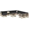 Image de Salon de jardin modulable Bois massif marron 12 pieces 12 personnes