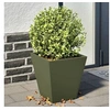 Image de Jardinières 2 pcs vert olive 30x30x30 cm acier, jardinière d'extérieur, boîte à fleurs, boîte de jardin, jardinière 851045