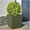 Image de Jardinières 2 pcs vert olive 50x50x50 cm acier, jardinière d'extérieur, boîte à fleurs, boîte de jardin, jardinière 851073