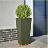 Image de Jardinière vert olive 35x35x75 cm acier, jardinière d'extérieur, boîte à fleurs, boîte de jardin, jardinière de 851086