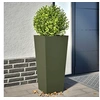 Image de Jardinières 2 pcs vert olive 35x35x75 cm acier, jardinière d'extérieur, boîte à fleurs, boîte de jardin, jardinière 851087