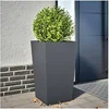Image de Jardinière anthracite 45x45x75 cm acier, jardinière d'extérieur, boîte à fleurs, boîte de jardin, jardinière de 851098