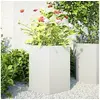 Image de Jardinières 2 pcs blanc hexagone 46x40x45 cm acier, jardinière de fleurs, jardinière de patio, jardinière de jardin, 851111