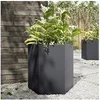 Image de Jardinière anthracite hexagone 46x40x45 cm acier, jardinière de fleurs, jardinière de patio, jardinière de jardin, 851112