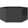 Image de Jardinière noir hexagone 104x90x45 cm acier, jardinière de fleurs, jardinière de patio, jardinière de jardin, 851129