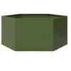 Image de Jardinière vert olive hexagone 104x90x45 cm acier, jardinière de fleurs, jardinière de patio, jardinière de jardin, 851132
