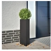 Image de Jardinière noir triangulaire 30x26x75 cm acier, jardinière d'extérieur, boîte à fleurs, boîte de jardin, jardinière 851143