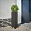 Image de Jardinières 2 pcs noir triangulaire 30x26x75 cm acier 851144