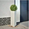 Image de Jardinières 2 pcs blanc triangulaire 30x26x75 cm acier