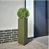 Image de Jardinière vert olive triangulaire 30x26x75 cm acier 851149