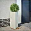Image de Jardinières 2 pcs blanc triangulaire 40x34,5x70 cm acier 851160