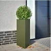 Image de Jardinières 2 pcs vert olive triangulaire 40x34,5x70 cm acier 851164