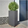 Image de Jardinière anthracite triangulaire 50x43x75 cm acier 851175