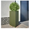 Image de Jardinière vert olive triangulaire 50x43x75 cm acier 851177