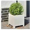 Image de Jardinières 2 pcs blanc 30x30x30 cm acier, planteur, jardinière de patio, bac à fleurs, jardinière d'extérieur, boîte 851188
