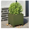 Image de Jardinière vert olive 30x30x30 cm acier, planteur, jardinière de patio, bac à fleurs, jardinière d'extérieur, boîte à 851191