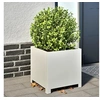 Image de Jardinière blanc 40x40x40 cm acier, planteur, jardinière de patio, bac à fleurs, jardinière d'extérieur, boîte à 851201