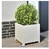 Image de Jardinières 2 pcs blanc 40x40x40 cm acier, planteur, jardinière de patio, bac à fleurs, jardinière d'extérieur, boîte 851202