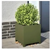 Image de Jardinière vert olive 40x40x40 cm acier, planteur, jardinière de patio, bac à fleurs, jardinière d'extérieur, boîte à 851205