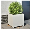 Image de Jardinière blanc 50x50x50 cm acier, planteur, jardinière de patio, bac à fleurs, jardinière d'extérieur, boîte à 851214