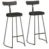 Image de Tabourets de bar lot de 2 noir 49x43x103cm bois manguier massif