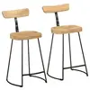 Image de Tabourets de bar lot de 2 49x43x88 cm bois de manguier massif