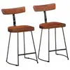 Image de Tabourets de bar lot de 2 49x43x79 cm bois de manguier massif, chaise, chaise de bar de cuisine, chaise de bistrot 4013526